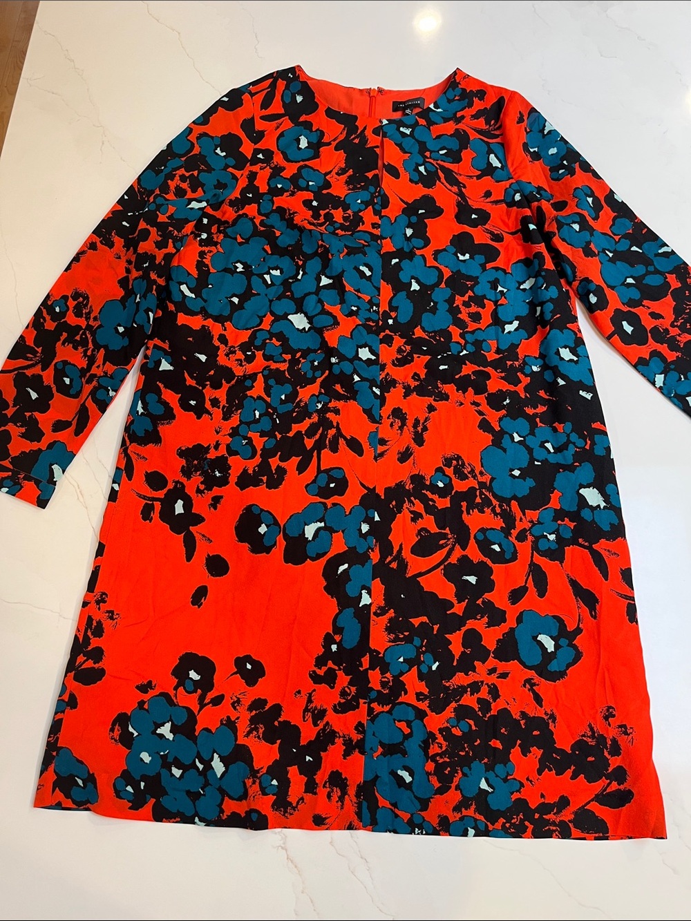Women's Red & Blue Floral Shift Dress